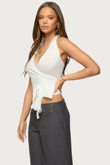 Renee Knit Wrap Halter Top