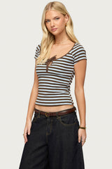 Emberly Striped Raglan Top