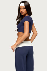 Cecey Button Up Crop Top