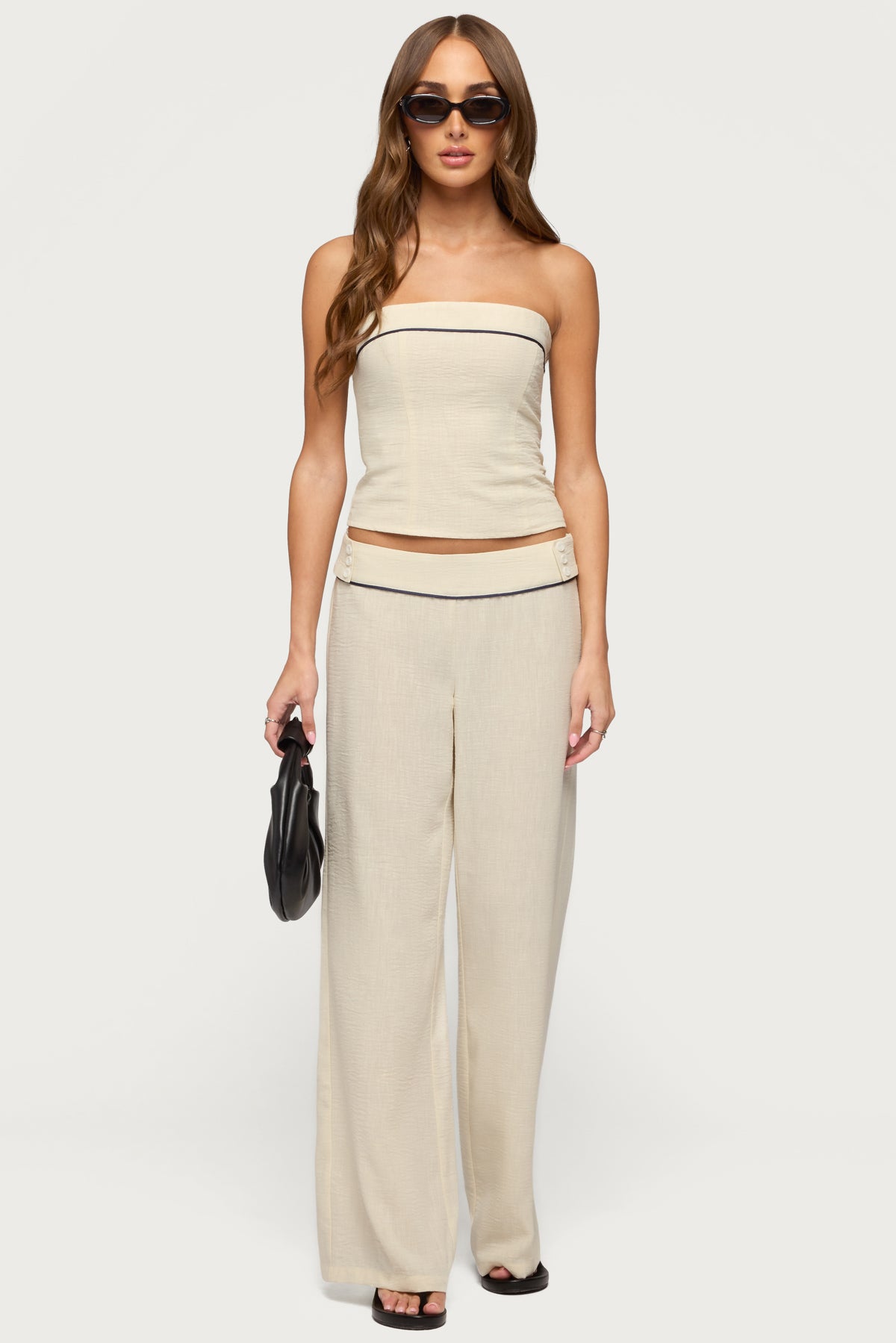 Dorine Contrast Woven Pants