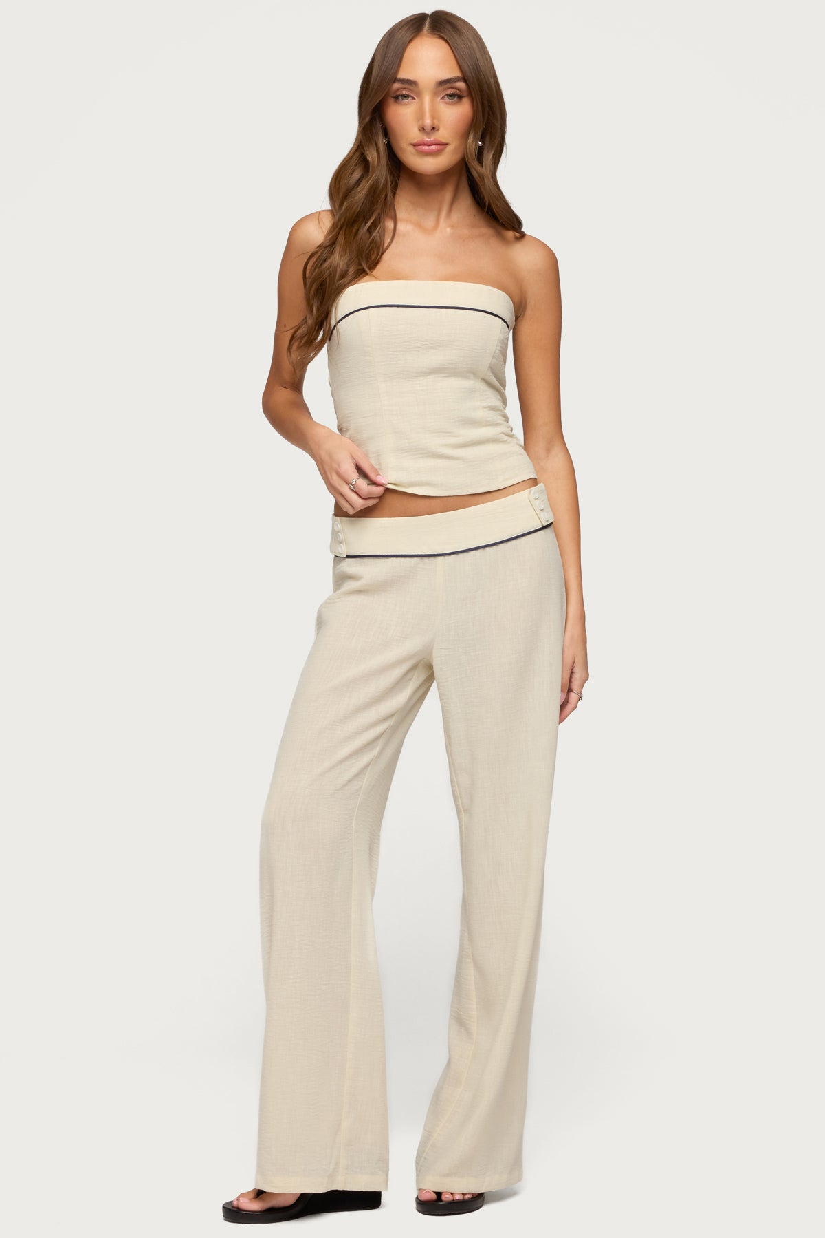 Dorine Contrast Woven Pants