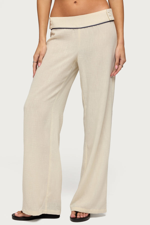 Dorine Contrast Woven Pants