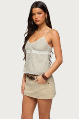 Elodie Lacey Striped Tank Top