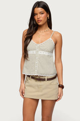 Elodie Lacey Striped Tank Top