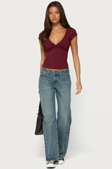 Penelopy Overlap V Neck T Shirt