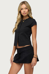 Yelena Lacey Button Up Top