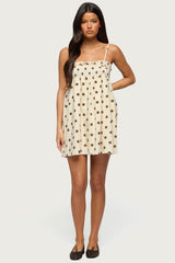 Audrea Polka Dot Babydoll Mini Dress