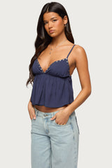Alina Studded Babydoll Tank Top
