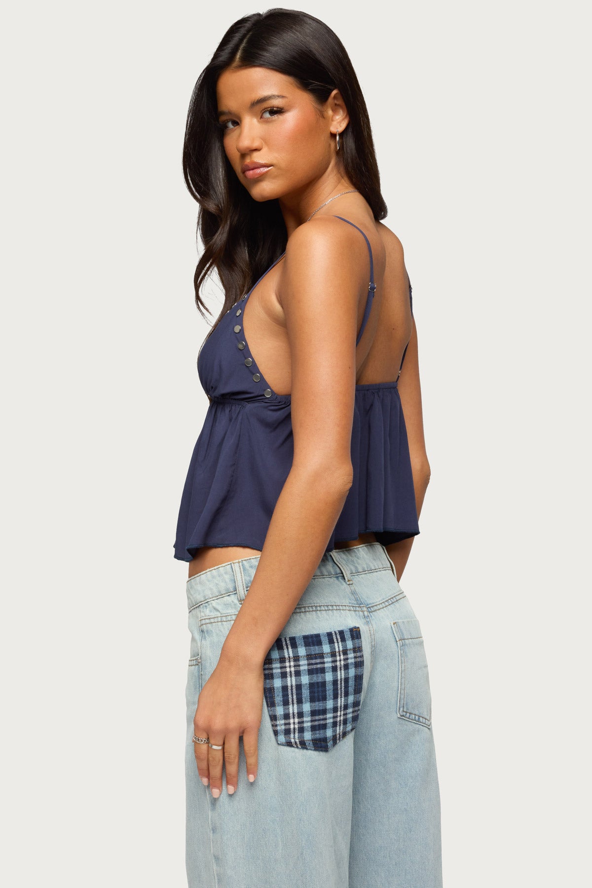 Alina Studded Babydoll Tank Top