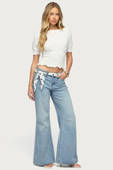 Emanuelle Smocked Boat Neck Top