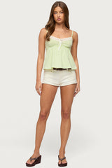 Cindee Contrast Striped Babydoll Tank Top