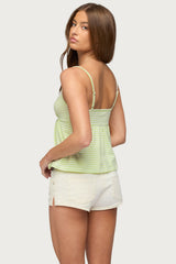 Cindee Contrast Striped Babydoll Tank Top