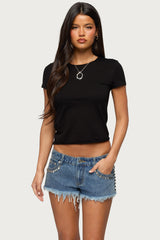 Izabelle Shredded Back T Shirt