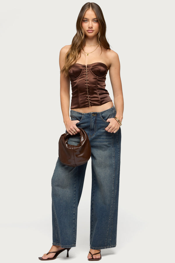 Alya Strapless Satin Effect Corset