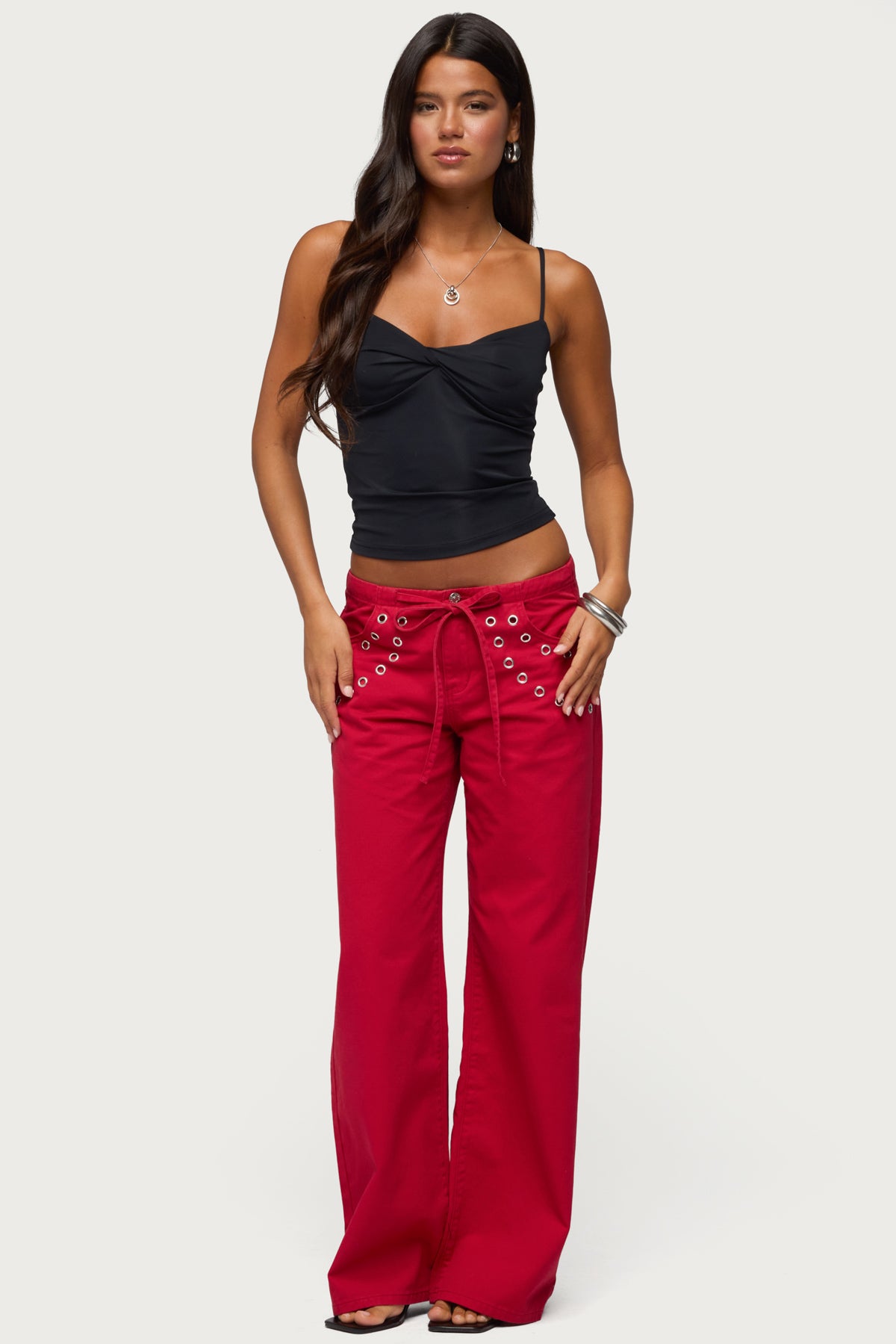 Kala Grommet Low Rise Baggy Jeans