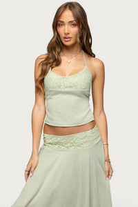 Evia Lacey Backless Halter Top