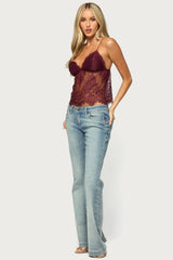 Ottilie Lace & Satin Effect Top