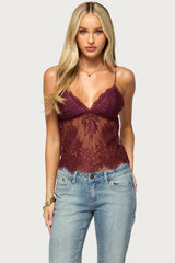 Ottilie Lace & Satin Effect Top