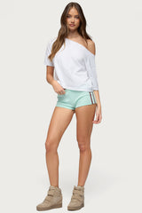 Yolenna Contrast Stripe Micro Shorts