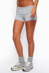 Audrea Ribbed Foldover Biker Shorts