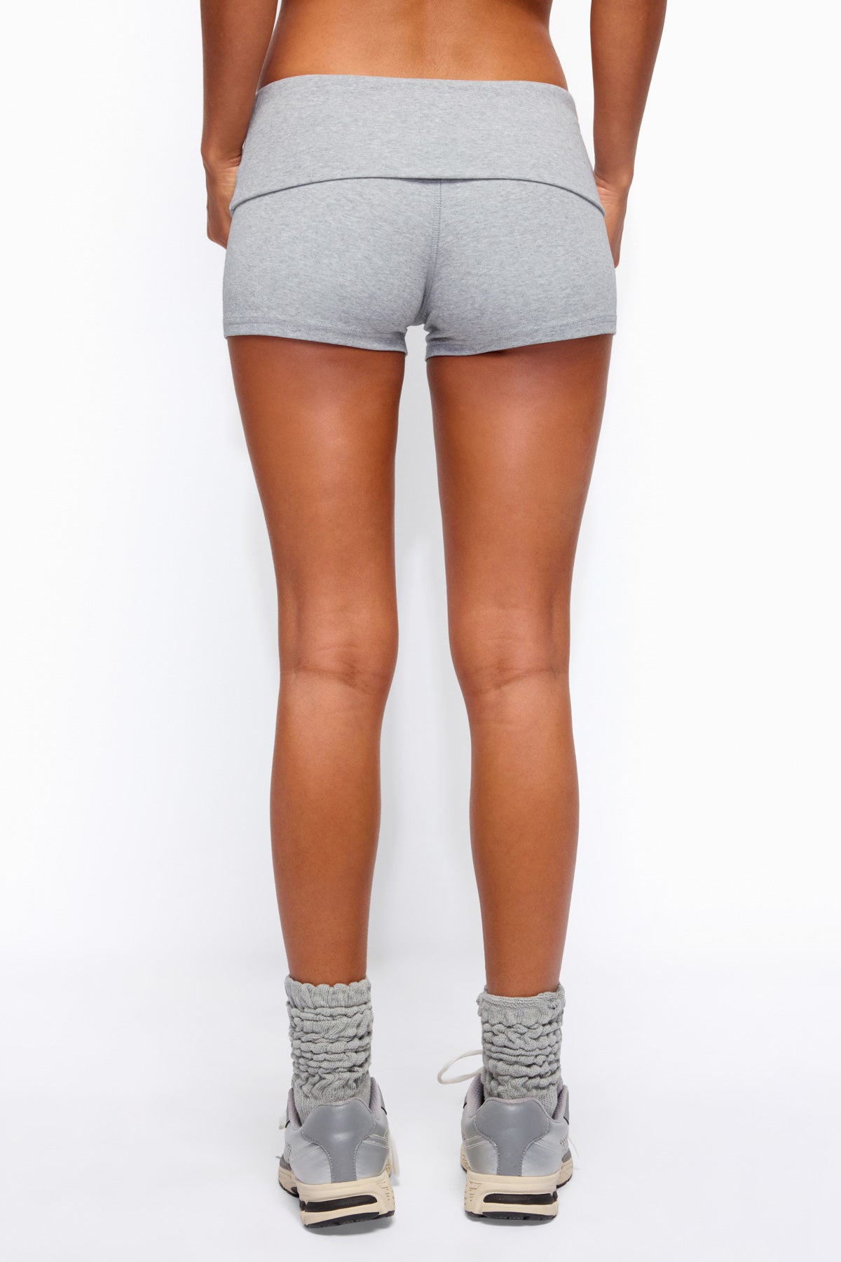 Audrea Ribbed Foldover Biker Shorts