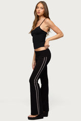 Charly Foldover Stripey Flared Pants