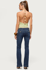 Solena Backless Chain Cowl Neck Top