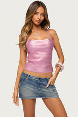 Harmon Metallic Bandage Knit Tank Top