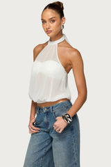Sheer Built In Bra Bubble Top
