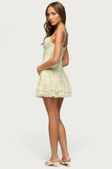 Daphna Floral Chiffon Mini Dress