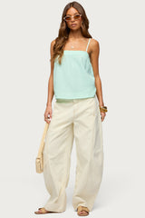 Gili Contrast Stitch Low Rise Barrel Jeans