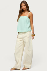 Gili Contrast Stitch Low Rise Barrel Jeans