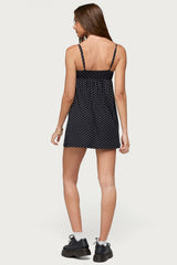Reigna Lacey Polka Dot Mini Dress