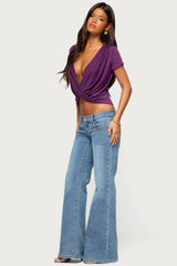 Addie Deep V Twist Front Top