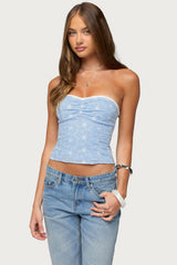 Zeffey Strapless Eyelet Corset