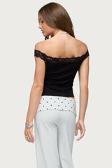 Freyah Lacey Off Shoulder Top
