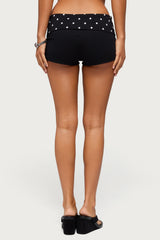 Kizzy Polka Dot Foldover Micro Shorts