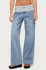 Lacey Foldover Low Rise Baggy Jeans