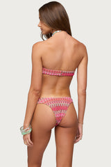 Livy Zigzag Crochet Bandeau Bikini Top