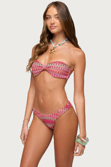 Livy Zigzag Crochet Bandeau Bikini Top