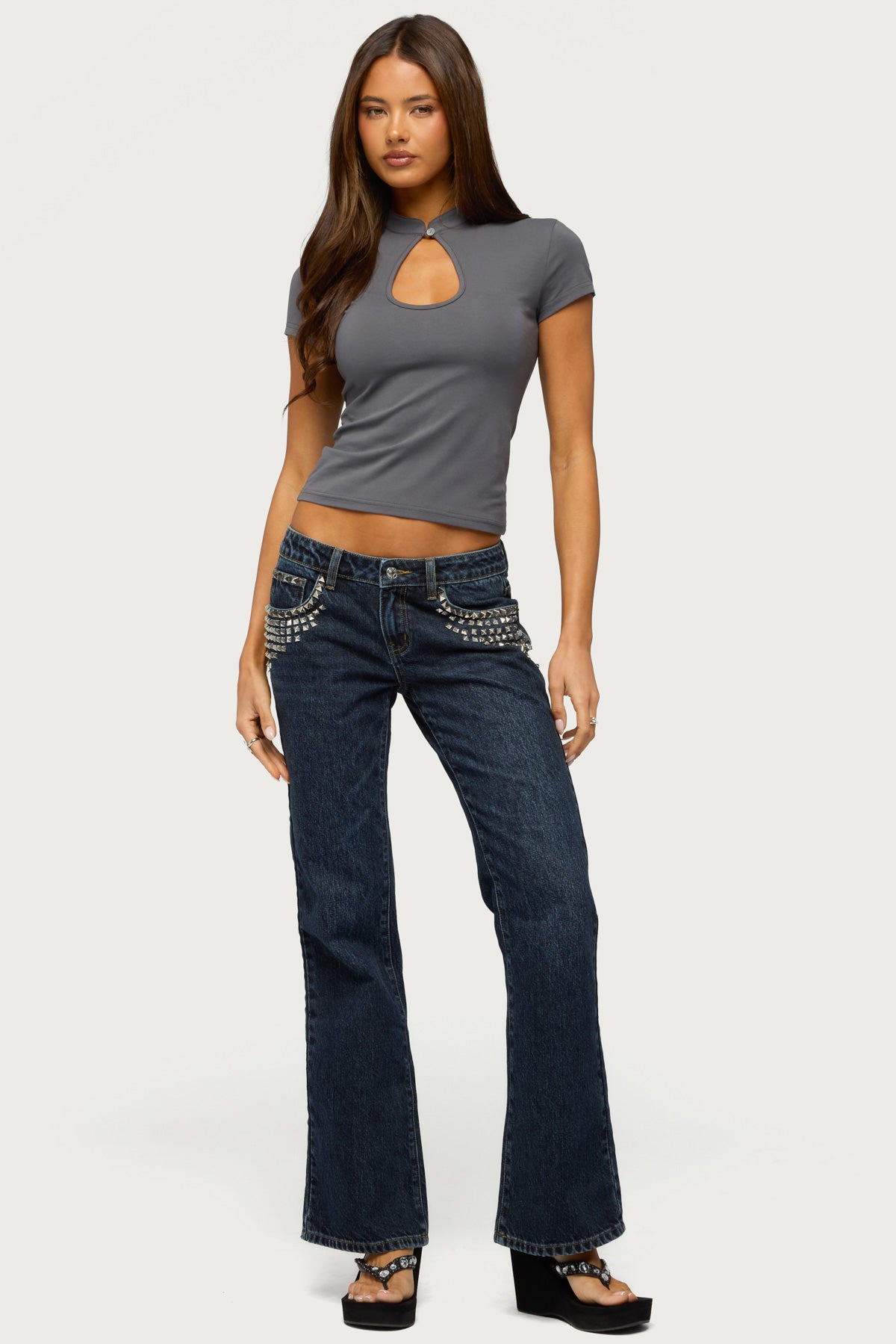 Magnus High Neck Keyhole Top