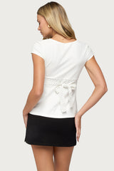 Indygo Polka Dot V Neck Top