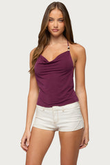 Turner Bead Cowl Neck Backless Top