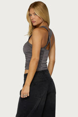 Whitt Studded Ruched Tank Top
