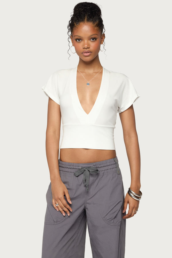 Mundy Deep V Neck Top