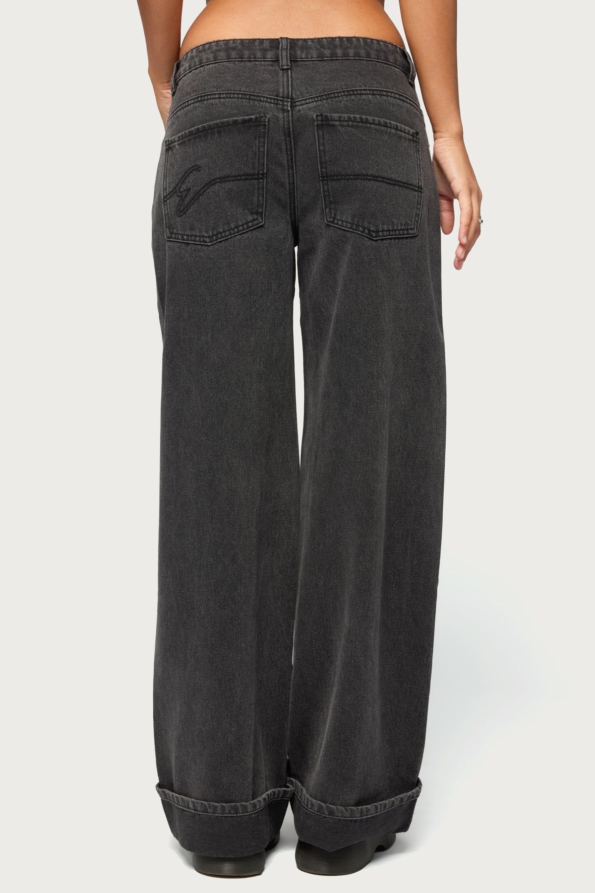 Gatz Cuffed Low Rise Wide Leg Jeans