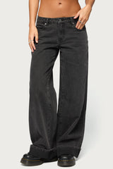 Gatz Cuffed Low Rise Wide Leg Jeans