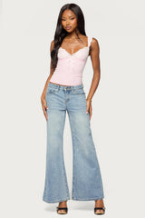 Troya Contrast Lacey Top
