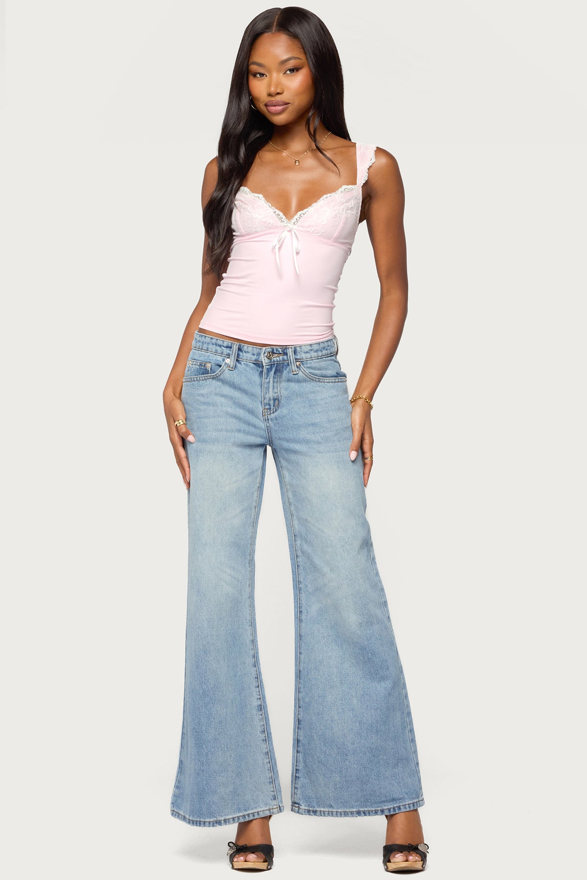 Troya Contrast Lacey Top