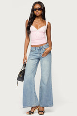 Troya Contrast Lacey Top
